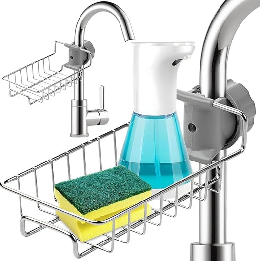 Kitchen Sink Faucet Sponge Holder- Stainless Steel